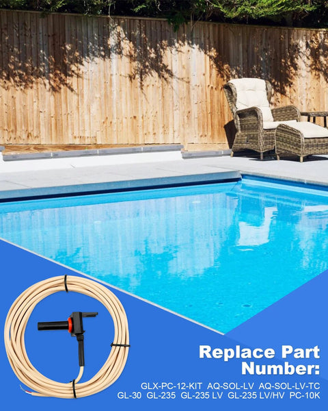 ULXIOM GLX-PC-12-KIT 10K pool thermistor temperature sensor with 15-ft beige cable and probe