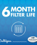 Graphic showing '6 Month Filter Life' for Refrigerator Water Filter Replacement For 4 EDR4RXD1 Easy Install Fits Right In