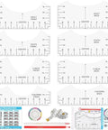12 Pack T Shirt Ruler Guides for Vinyl Alignment and Centering Designs, DIY friendly rulers with measurements for various shirt sizes