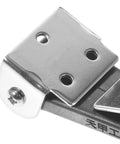 Close-up of Stainless Steel Rubber Hood Catch 2 Pack With Flexible T Handle Hasp Latches And Brackets, showing screw holes.
