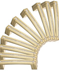 Gold Crystal Cabinet Pulls Set 10 Pack With Czech Crystal And Zinc Alloy Construction, 3.8 Inch Center-To-Center Holes, angled view