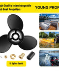 Beefed-Up 3 Blade Aluminum Outboard Propeller 15.25 Inch Diameter 15 Pitch Right Hand Rotation For Mercury MerCruiser Alpha One Bravo