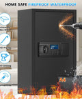 5.2 Cu Ft Large Fireproof And Waterproof Safe With LCD Keypad Anti Theft Alerts Hidden Code Mode Personal Combination Safe