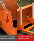 Beefed Up Clamp On Pallet Forks With Non Slip Pad And Tongue, 45 Inch, 2000 Lbs Capacity, Orange Quick Attach on Tractor Bucket