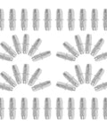 100 Pack Straight Up Sturdy Shelf Pegs For Wood Shelving Heavy Duty Metal Support Pins arranged in a visually appealing layout.