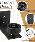 4 Pieces Sliding Closet Barn Door Floor Guide Kit With Flush Wall Mount Design And Bottom Adjustable Roller Non Scratch Hardware For Smooth Sliding 8 Assembly Options Durable Materials For Quiet Operation And Easy Installation, showing close-up of floor guide and mounting hardware.