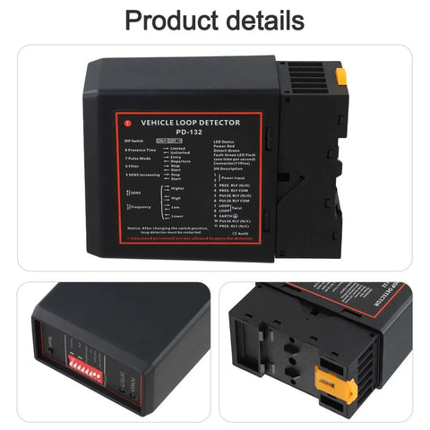 Pro Grade Vehicle Loop Detector For Automatic Doors And Parking Gates With Four Level Sensitivity And ABS Housing 78x40x108mm