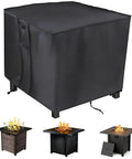 Built To Last 28 Inch Square Fire Pit Cover For Propane Gas Fire Pit Table Waterproof And UV Resistant All Weather Oxford Fabric Shield Fits 28 By 28 Inch Fire Pit Table