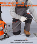 Tough As Nails Electric Drain Cleaner Automatic Feed drives steel core cable for easy clog removal with foot control.