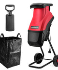 Electric Wood Chipper Shredder For Home Yard Cleanup With A 15 Amp Motor and 45 Liter Collection Bag