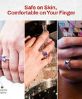 Invisible Ring Size Adjuster For Loose Rings With Six Sizes Keeps Your Engagement And Wedding Rings Snug And In Place No More Slips Clear Ring Band Sizer Guard For Loose Jewelry Multipack Ten Count, shown installed on hand