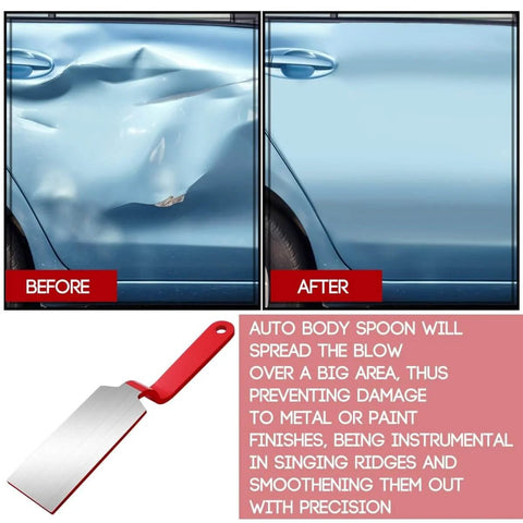 Pro Grade Auto Body Dinging Spoon Dent Repair Slapper Tools For Smoothing Dings On Metal Panels And Bodywork before and after example