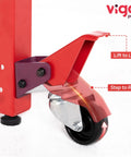 Close-up of Heavy Duty Retractable Workbench Caster Kit With Foot Release showcasing foot pedal mechanism and sturdy caster wheel.