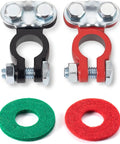 Color Coded Battery Terminals Top Post Connectors Set With Anti Corrosion Felt Washers for Cars Trucks Boats RV Campers