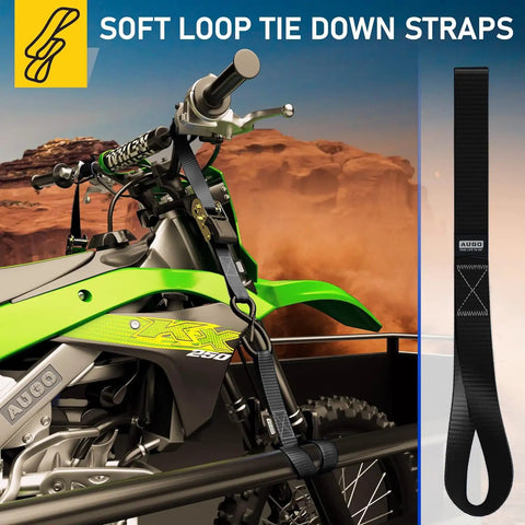 Heavy Duty Soft Loop Tie Down Straps 6 Pack 1500 Pound Working Load 4500 Pound Break Strength Rock Solid Industrial Anchor Slings For Securely Hauling Atvs Utvs And Lawn Tractors
