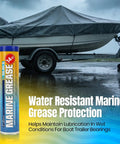 Beefy Marine Wheel Bearing Grease Tube 2 Pack 14 Oz Waterproof High Temperature NLGI 2 Lubricant with boat trailer in rain