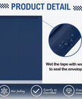 50 Pack Extra Large 14 By 18 Inch Blue Mailing Envelopes 32 Lb With Gummed Flaps for Catalogs, showing wet tape sealing