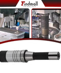 1 Inch Milling Machine Arbor With 2 Inch Shoulder To Nut R8 Shank for Bridgeport Style Milling Machines in use and close-up view
