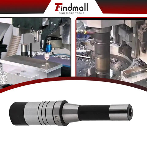 1 Inch Milling Machine Arbor With 2 Inch Shoulder To Nut R8 Shank for Bridgeport Style Milling Machines in use and close-up view