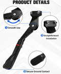 Ebike Kickstand CNC Machined Aluminum Mount For Ridstar Q20 Q20 Pro Lite Super 73 S2 RX Non Slip Side Stand with secure installation.