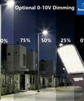 300W Outdoor LED Parking Lot Light With Slip Fitter Mount, Dimmable 0-10V, 5000K Cool White, 45000LM Crazy Bright at night