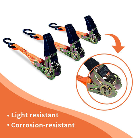 8 Pack 1 Inch Ratchet Straps 15 Feet Long Heavy Duty Tie Down Straps Beefy 880 Lb Working Load And 1760 Lb Break Strength