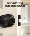 Square Spindle Door Latch Replacement With Adjustable Backset Quick Swap No Sweat Install For Bedroom And Bathroom Door Knob Assembly Rock Solid Stainless Steel Matte Black on a white interior door.