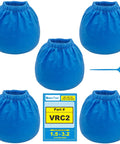 5 Pack VRC2 Replacement Cloth Vacuum Filters For Vacmaster 1.5 To 3.2 Gallon Wet Dry Vacs And Armor All 2.5 Gallon Models Includes Small Brush Part No VRC2 AA255 Replacement Cloth Filter