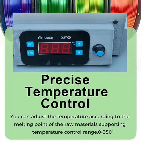Desktop 3D Printer Filament Maker That Recycles PET Bottles Into Smooth Cord temperature control LCD display