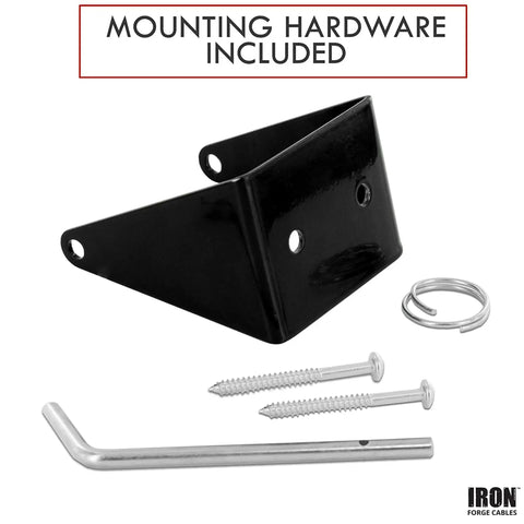 Mounting hardware for 30 Foot Retractable Extension Cord Reel With Breaker Switch And Three Outlets 16 3 SJTW Yellow Cable