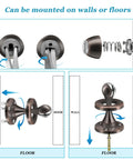 Heavy Duty Magnetic Door Stop With Wall And Floor Mount, Oil Rubbed Bronze Finish, Stainless Steel Catch Holder, 2 Pack
