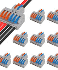10 Pack Lever Wire Connectors 2 In 6 Out Quick Wiring Cable Connectors For Splicing Wires Push In Conductor Terminal Block