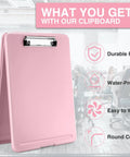 Storage Clipboards With Low Profile Clip For Work And School 8.5x11 Inch Clipboard Case With Snap Closure And Hanging Hole Nurse Friendly
