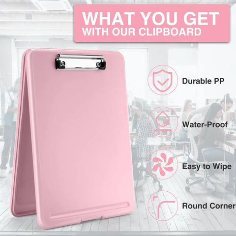 Storage Clipboards With Low Profile Clip For Work And School 8.5x11 Inch Clipboard Case With Snap Closure And Hanging Hole Nurse Friendly