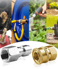 8-pack 3/8 in NPT stainless steel male and female pressure washer quick-connect fittings, internal thread