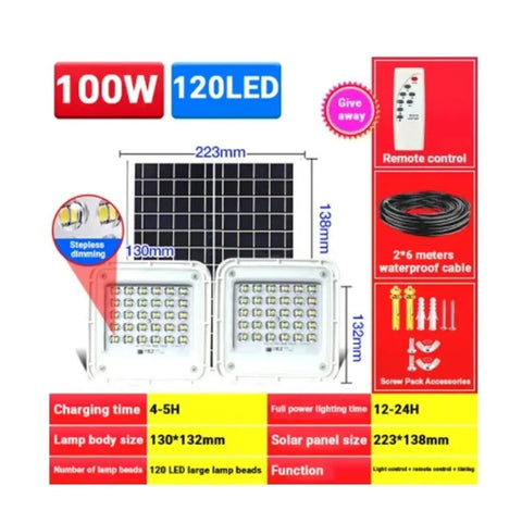 JUDYSSY Split 2Head Solar Led Light Outdoor Super Bright Solar Spotlight Waterproof Solar Street Light with solar panel and remote control.