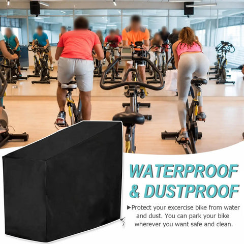 All Weather Indoor Outdoor Exercise Bike Cover For Cannondale Smart Trainer Ecosystem Setup 2022 To 2025 shown protecting bikes