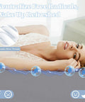 Woman resting on Grounding Sheets With Silver Fiber Conductive Bed Sheet Kit, Deep Pocket Full XL Gray, showcasing comfort.