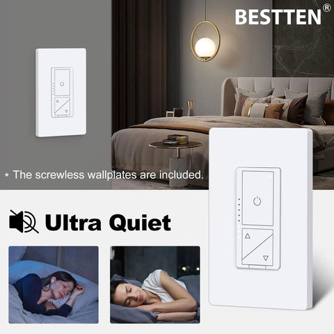 Five Pack Ultra Slim Digital Dimmer Switch Kit With Screwless Wall Plate For Single Pole Or 3 Way Use Easy Install Air Gap ETL