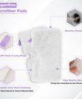 Replacement Steam Mop Pads 4 Pack Standard 13 X 7.5 Inch with 0.4 Inch Hook and Loop Fastener, Shark Compatible Microfiber