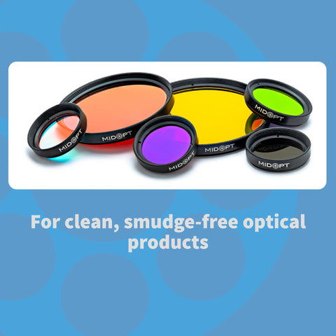 MidOpt six-piece circular optical filter set with colored glass lenses.