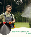 Man using 7 Pack Flat Fan Spray Tips With 110 Degree Coverage And 0.15mm To 0.6mm Orifice Plastic Sprayer Nozzle Set