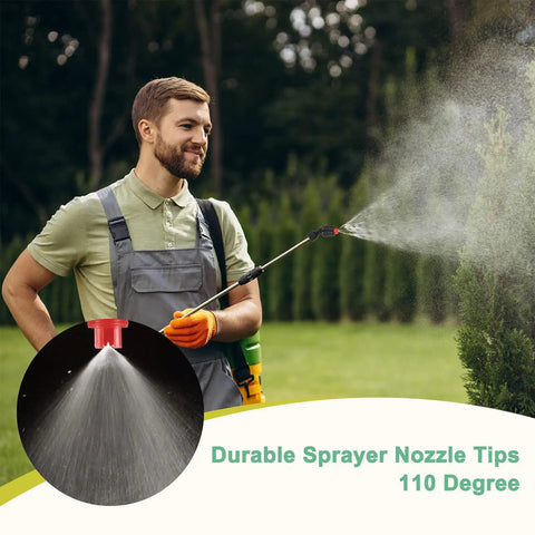 Man using 7 Pack Flat Fan Spray Tips With 110 Degree Coverage And 0.15mm To 0.6mm Orifice Plastic Sprayer Nozzle Set
