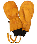 Leather Winter Mittens For Men Ultra Warm Premium Leather Cold Weather Gear Windproof Abrasion Resistant For Skiing Snowboarding