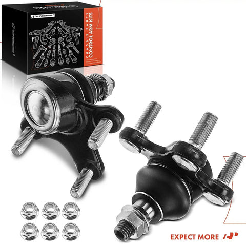 2 Pack Front Lower Ball Joints For Volkswagen And Audi Fits Jetta Golf GTI Beetle Passat Eos R32 Rabbit A3 Quattro Q3 Quattro 2006 2013 2015 2018 2012 2019 black steel with nuts
