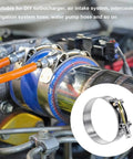 Heavy Duty T Bolt Hose Clamp Kit, 16 Pcs, Eight Sizes, 28 To 91mm, 304 Stainless Steel on turbo intake hose