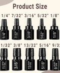 Beast 10 Piece Screw Extractor Kit for Stripped Bolts and Nuts with ten sizes from 1/8 to 13/32 inch displayed in hex head design