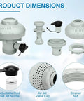 Large Inlet Air Nozzle For Intex Air Jet Valve And Above Ground Pool Return Jet Replacement Parts detail dimensions