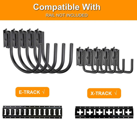 Heavy Duty Pro Grade Steel E Track J Hook With Spring Fitting For E And X Rail 2 And 4 Inch Trailer Hooks for cords and cables