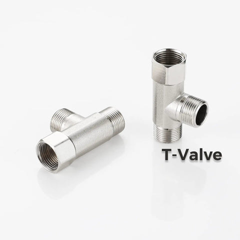Three Eighths Inch Compression Tee Valve Adapter 3 Way Workhorse Add A Tee Connector Angled Stop Valve Lead Free Brass Corrosion Resistant High Temperature Ductility 2 Pack